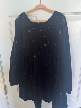 GAP Black Velvet Star-Print Girls' Dress